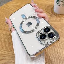 Load image into Gallery viewer, Luxury Transparent Magnetic Wireless Charging For Magsafe Case For iPhone Soft Plating Silicone Cover
