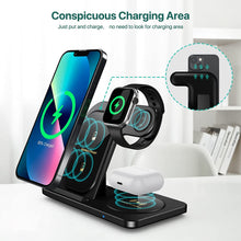 Load image into Gallery viewer, 20W Fast Wireless Charger Stand For iPhone Apple Watch Airpods 3 In 1 Charging Pad
