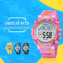 Load image into Gallery viewer, Camouflage Kids Watches LED Colorful Flash Digital Waterproof Clock For Boys Girls Date Week Creative Children&#39;s Watch
