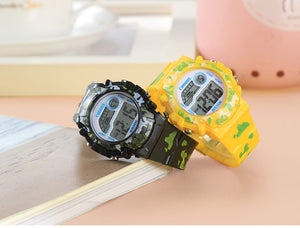 Camouflage Kids Watches LED Colorful Flash Digital Waterproof Clock For Boys Girls Date Week Creative Children's Watch