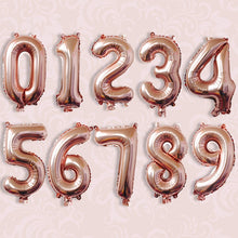 Load image into Gallery viewer, Number Aluminum Foil Balloons Rose Gold Silver Digit Figure Balloon Child Adult Birthday Wedding Decor Party Supplies
