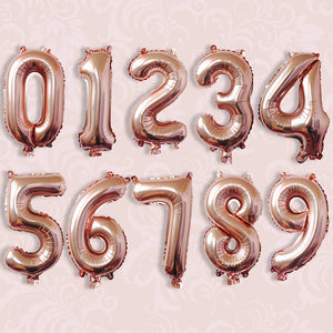Number Aluminum Foil Balloons Rose Gold Silver Digit Figure Balloon Child Adult Birthday Wedding Decor Party Supplies