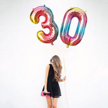 Load image into Gallery viewer, Number Aluminum Foil Balloons Rose Gold Silver Digit Figure Balloon Child Adult Birthday Wedding Decor Party Supplies
