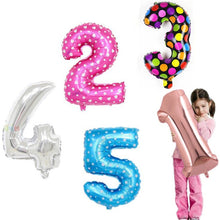 Load image into Gallery viewer, Number Aluminum Foil Balloons Rose Gold Silver Digit Figure Balloon Child Adult Birthday Wedding Decor Party Supplies
