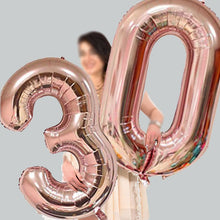 Load image into Gallery viewer, Number Aluminum Foil Balloons Rose Gold Silver Digit Figure Balloon Child Adult Birthday Wedding Decor Party Supplies
