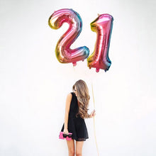 Load image into Gallery viewer, Number Aluminum Foil Balloons Rose Gold Silver Digit Figure Balloon Child Adult Birthday Wedding Decor Party Supplies
