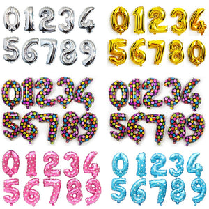 Number Aluminum Foil Balloons Rose Gold Silver Digit Figure Balloon Child Adult Birthday Wedding Decor Party Supplies