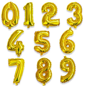 Number Aluminum Foil Balloons Rose Gold Silver Digit Figure Balloon Child Adult Birthday Wedding Decor Party Supplies