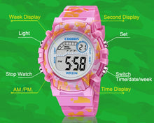 Load image into Gallery viewer, Camouflage Kids Watches LED Colorful Flash Digital Waterproof Clock For Boys Girls Date Week Creative Children&#39;s Watch
