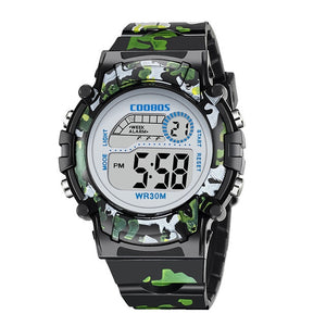 Camouflage Kids Watches LED Colorful Flash Digital Waterproof Clock For Boys Girls Date Week Creative Children's Watch