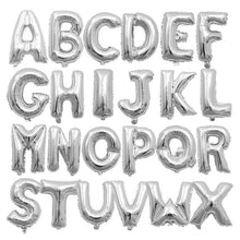 Load image into Gallery viewer, Silver Happy Birthday party balloons Wedding decorations balloons 16inch Alphabet Foil Letter balloon kids baby shower girl supplies
