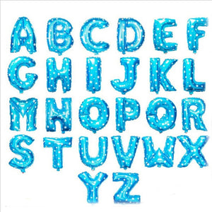 Fancy Blue Happy Birthday party balloons Wedding decorations balloons 16inch Alphabet Foil Letter balloon kids baby shower girl supplies