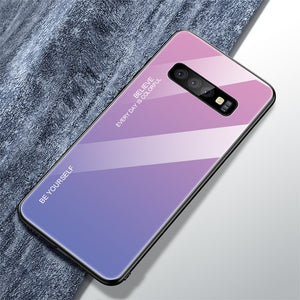 Color Case For Samsung Galaxy S10 S10e S9 S8 Plus Note 8 9 10 S20 Ultra Tempered Glass Cover